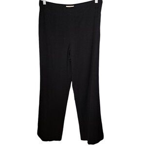 Talbots Black Flat Front High Rise Wool Dress Career Wear to Work Pants Size 10